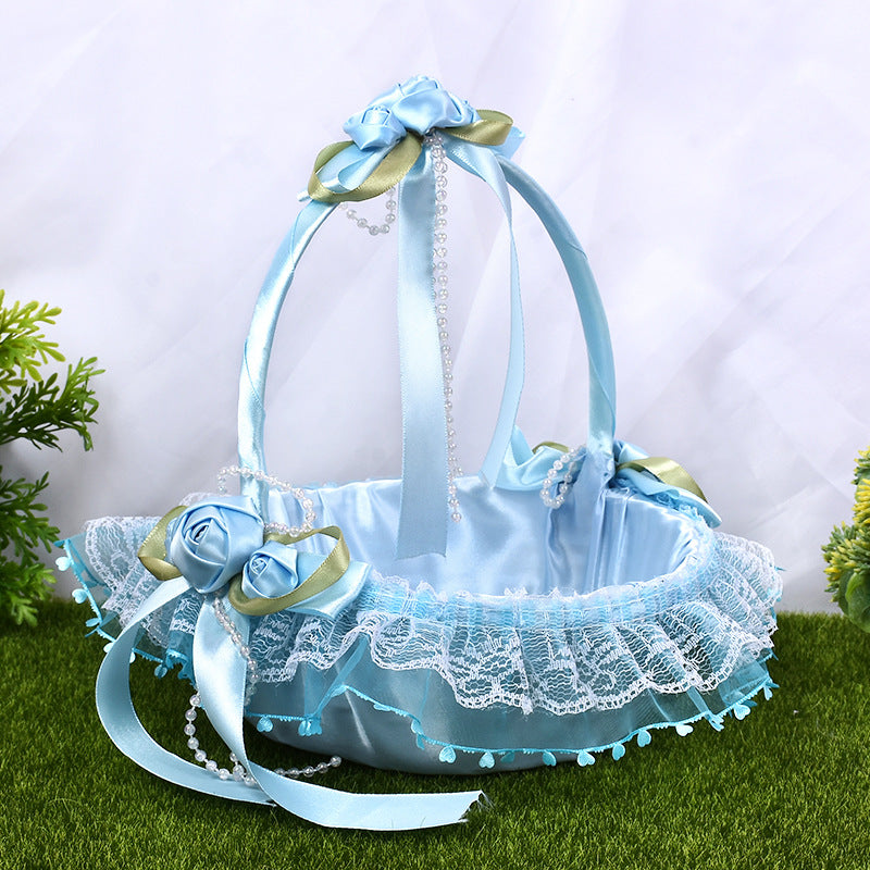 Creative Wedding Bride Flower Basket Wedding Flower Girl Bridesmaid Scattered Flower Basket, HL-5658