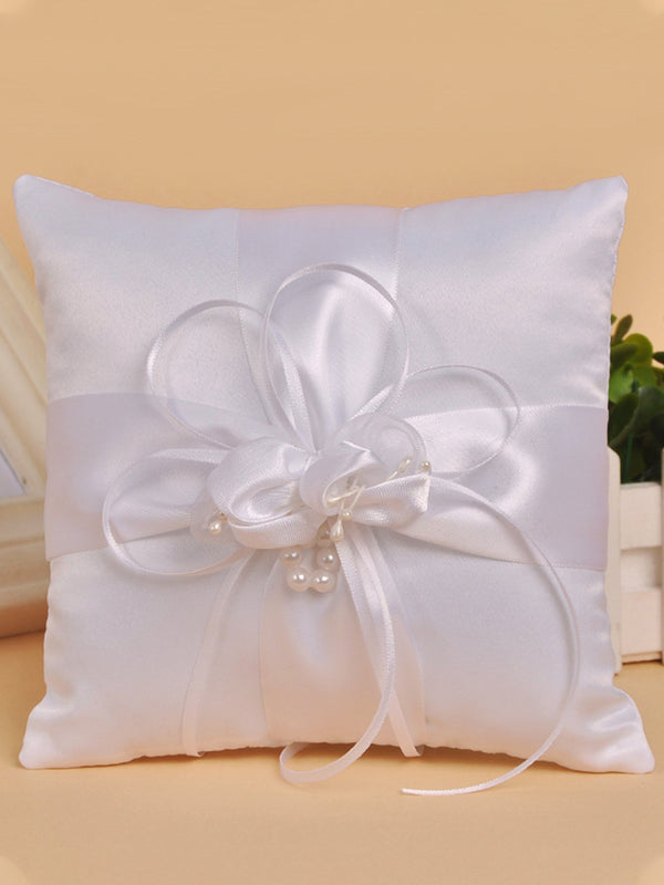 Pearl Bud Cross Bridal Ring Pillow Flower Ring Pillow, JZH-5740
