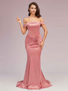 Sexy Off Shoulder Mermaid Long Soft Satin Bridesmaid Dresses 2023