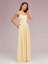 Simple Spaghetti Straps Long Soft Satin Bridesmaid Dresses