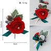 New Creative Style Christmas Wedding Boutonniere Red Flower Christmas Decoration Men Boutonniere, CG6735