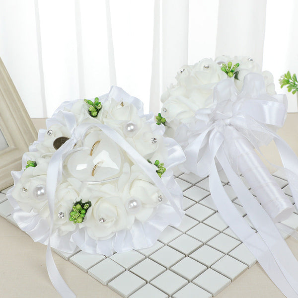 Wedding Flower For The Groom And Bride, Simulated Foam Rose Wedding Bouquet, WF01