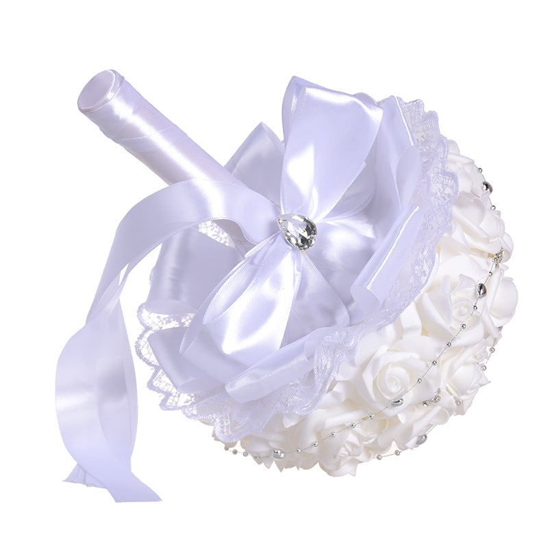 Wedding Flower For The Groom And Bride, Simulated Rose Wedding Bouquet, WF03