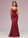 Sexy Mermaid Spaghetti Straps Long Soft Satin Bridesmaid Dresses Online