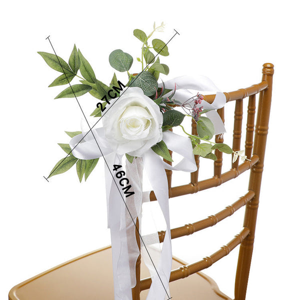 European Outdoor Forest Artificial Flowers Decoration Wedding Party Decorative Chair Back Flowers, CF17019