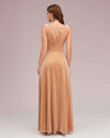 Modern Velvet V-Neck Side Slit Long Bridesmaid Dresses Online