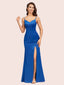 Simple Spaghetti Straps Mermaid Long Soft Satin Bridesmaid Dresses