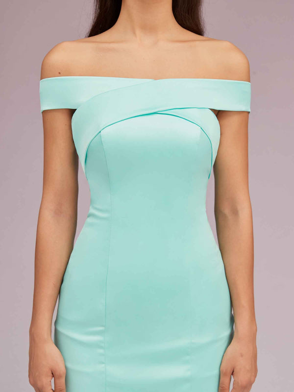 Sexy Off Shoulder Sleeveless Mermaid Long Soft Satin Party Prom Dresses