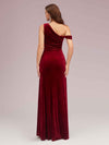 Sexy One Shoulder Side Slit Long Velvet Bridesmaid Dresses Online For Sale