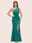 Sexy Mermaid One Shoulder Side Slit Soft Satin Bridesmaid Dresses Online
