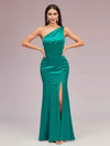 Sexy Mermaid One Shoulder Side Slit Soft Satin Bridesmaid Dresses Online