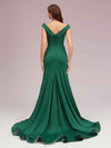 Sexy V-neck Side Slit Stretchy Jersey Long Mermaid Bridesmaid Dresses For Sale