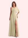 Elegant A-line Chiffon One Shoiulder Long Mother of the Brides Dresses Online