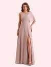 Elegant A-line Chiffon One Shoiulder Long Mother of the Brides Dresses Online