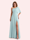 Elegant A-line Chiffon One Shoiulder Long Mother of the Brides Dresses Online