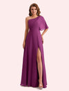 Elegant A-line Chiffon One Shoiulder Long Mother of the Brides Dresses Online