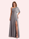 Elegant A-line Chiffon One Shoiulder Long Mother of the Brides Dresses Online