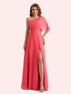 Elegant A-line Chiffon One Shoiulder Long Mother of the Brides Dresses Online