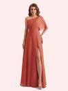 Elegant A-line Chiffon One Shoiulder Long Mother of the Brides Dresses Online