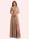 Elegant A-line Chiffon One Shoiulder Long Mother of the Brides Dresses Online