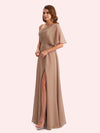 Elegant A-line Chiffon One Shoiulder Long Mother of the Brides Dresses Online