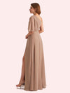 Elegant A-line Chiffon One Shoiulder Long Mother of the Brides Dresses Online