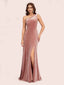 Modern Velvet One Shoulder Side Slit Sheath Long Bridesmaid Dresses Online