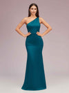 Sexy Mermaid One Shoulder Silky Satin Long Graduation Prom Dresses Online