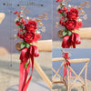 Western-style Outdoor Wedding Chair Back Flower Banquet Chair Decoration Flowers, CF17076
