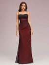 Sexy Spaghetti Straps Red And Black Prom Dresses With Slit For Sale