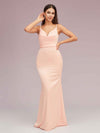 Sexy Spaghetti Straps Cowl Neck Backless Soft Satin Mermaid Formal Prom Dresses