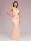 Sexy Spaghetti Straps Cowl Neck Backless Soft Satin Mermaid Formal Prom Dresses