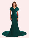 Convertible Mermaid Backless Soft Satin Long Bridesmaid Dress For Wedding