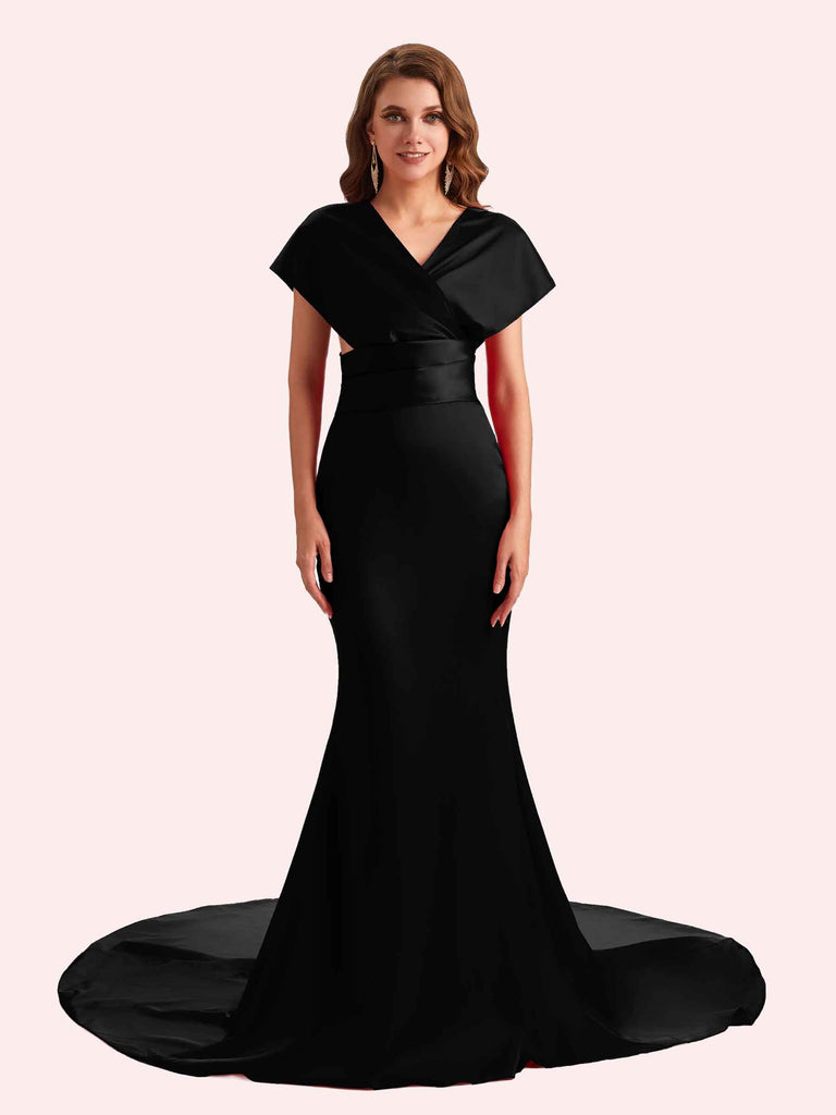 Convertible Mermaid Backless Soft Satin Long Bridesmaid Dress For Wedding Convertible Mermaid Backless Soft Satin Long Bridesmaid Dress For Wedding