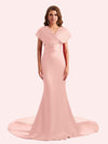 Convertible Mermaid Backless Soft Satin Long Bridesmaid Dress For Wedding