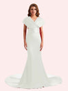 Convertible Mermaid Backless Soft Satin Long Bridesmaid Dress For Wedding