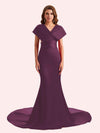 Convertible Mermaid Backless Soft Satin Long Bridesmaid Dress For Wedding