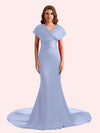 Convertible Mermaid Backless Soft Satin Long Bridesmaid Dress For Wedding