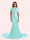 Convertible Mermaid Backless Soft Satin Long Bridesmaid Dress For Wedding