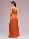 Simple Soft Satin Sexy Spaghetti Straps Long Side Slit Mermaid Graduation Prom Dresses