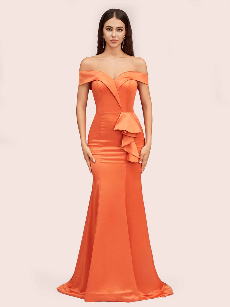 Elegant Soft Satin Mermaid Off Shoulder Unique Long Evening Prom Dresses Online Elegant Soft Satin Mermaid Off Shoulder Unique Long Evening Prom Dresses Online