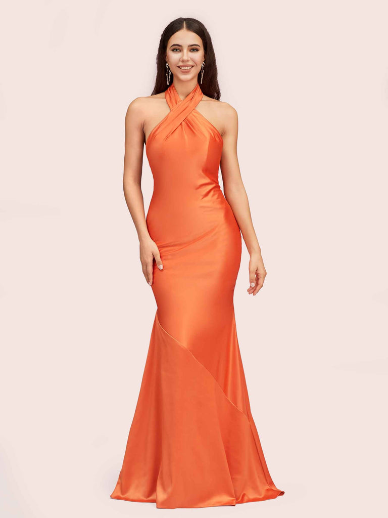 Sexy Backless Halter Long Mermaid Satin Graduation Prom Dresses Online Sexy Backless Halter Long Mermaid Satin Graduation Prom Dresses Online