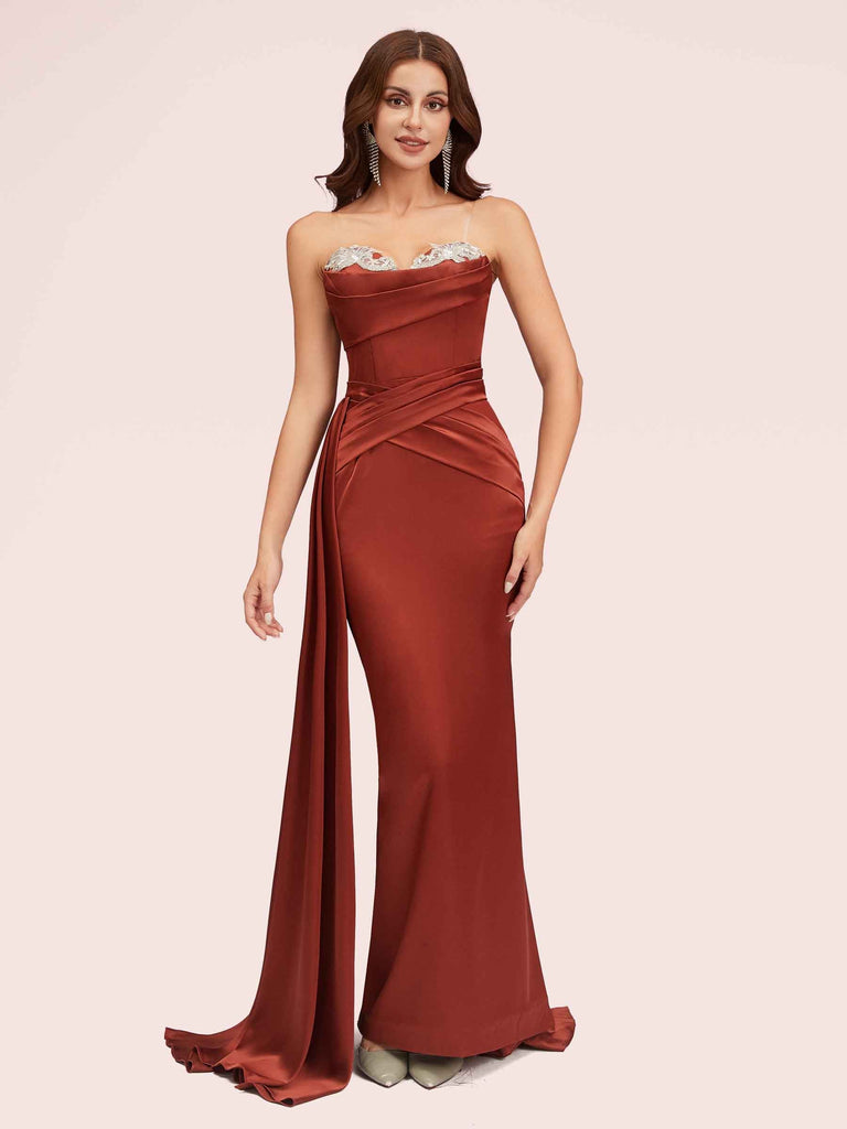 graduation dresses satin Cicinia Olive Green Graduation Dresses Long Soft Satin Sheath One Shoulder Backless Ankle Length