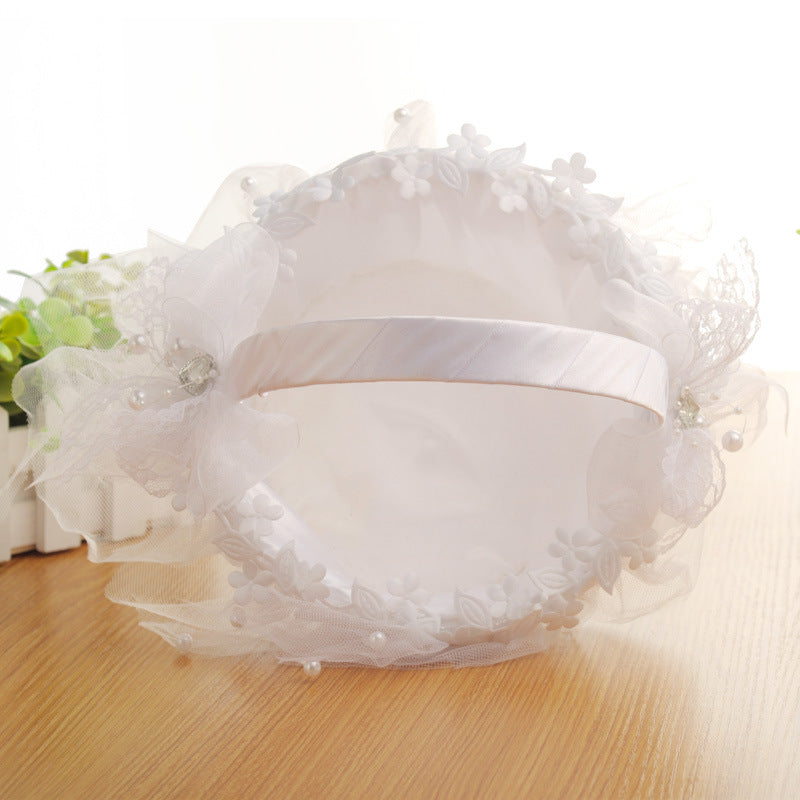 Lace Hanging Diamond Wedding Hand Basket Creative Wedding Flower Basket, HL-5641