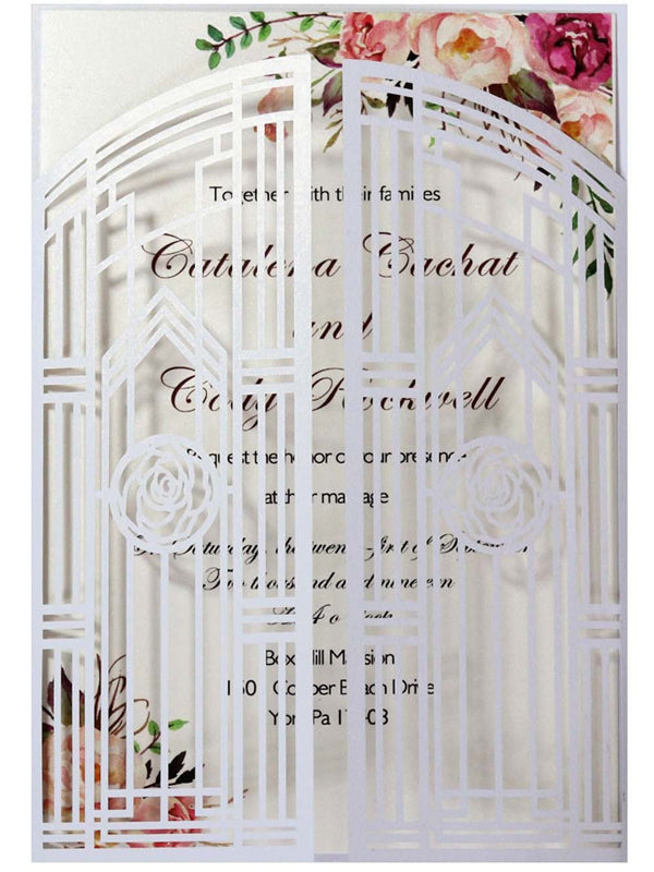 Greeting Card Wedding Invitation Letter,Hollow Out Business Invitation Letter, HK-340