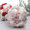 Wedding Flower For The Groom And Bride, Simulated Full Diamonds Rose Wedding Bouquet, WF29