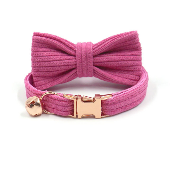 Cat Collar with Bow tie Set, Rose Gold Cat Bell for Cats, Small Dogs