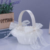 Wedding Flower Basket Flower Girl Bridesmaid Sprinkle Flower Basket White Bow Decoration, HL-5782