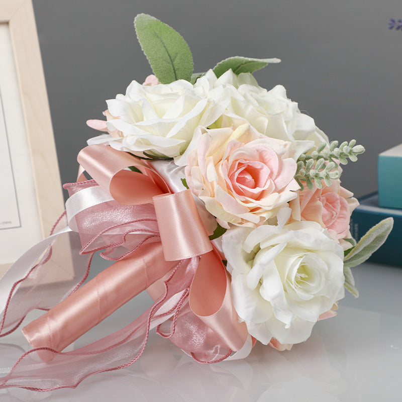 Wedding Flower For The Groom And Bride, Simulated Rose Wedding Bouquet, WF28