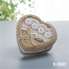 Heart-Shaped Linen Fabric Wedding Ring pillow Creative Lace Bowknot Ring Box Small Portable, JZH-5929